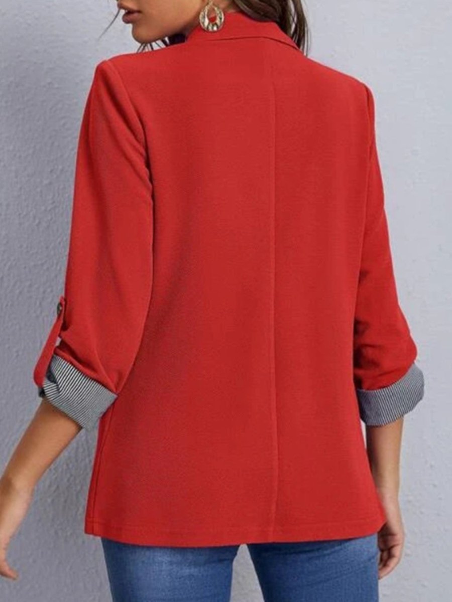 Lapel Collar Roll - Tab Sleeve Blazer - Blazer Suit